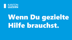 Schriftzug "Wenn Du gezielte Hilfe brauchst." auf blauem Grund