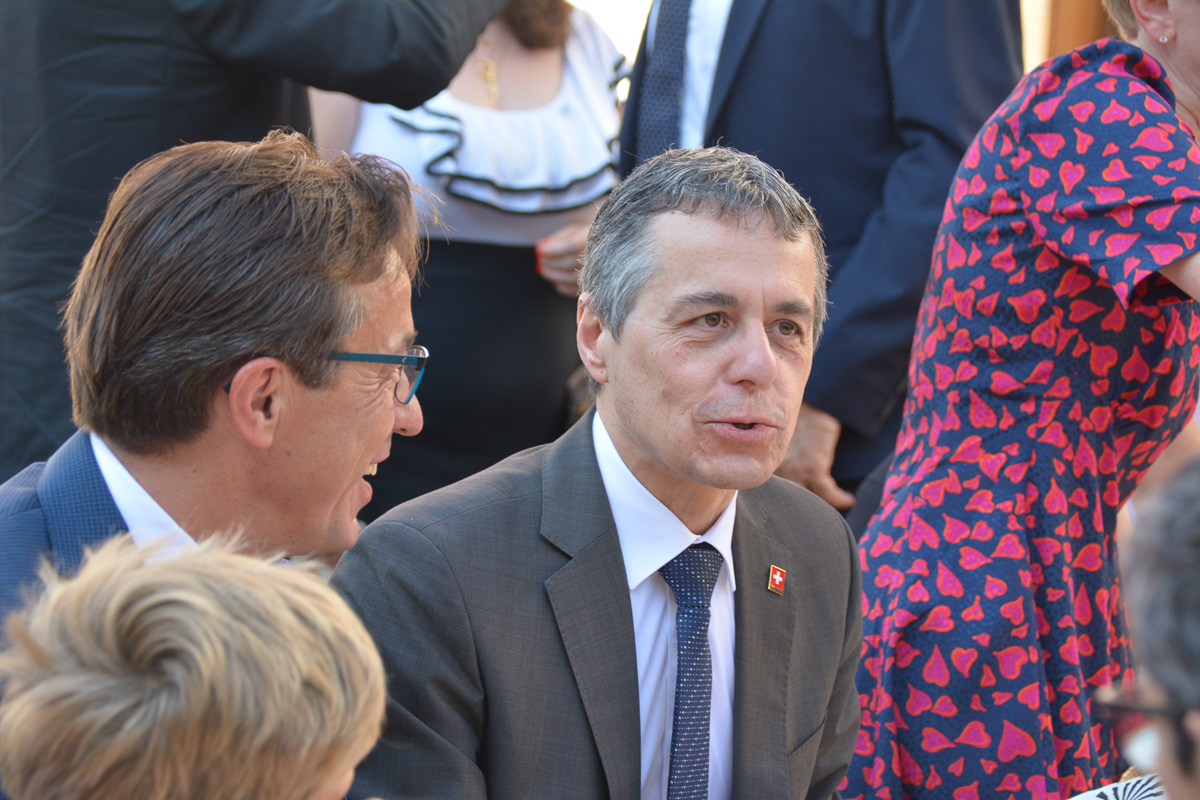 Kantonsratspräsident Josef Wyss und Bundesrat Ignazio Cassis