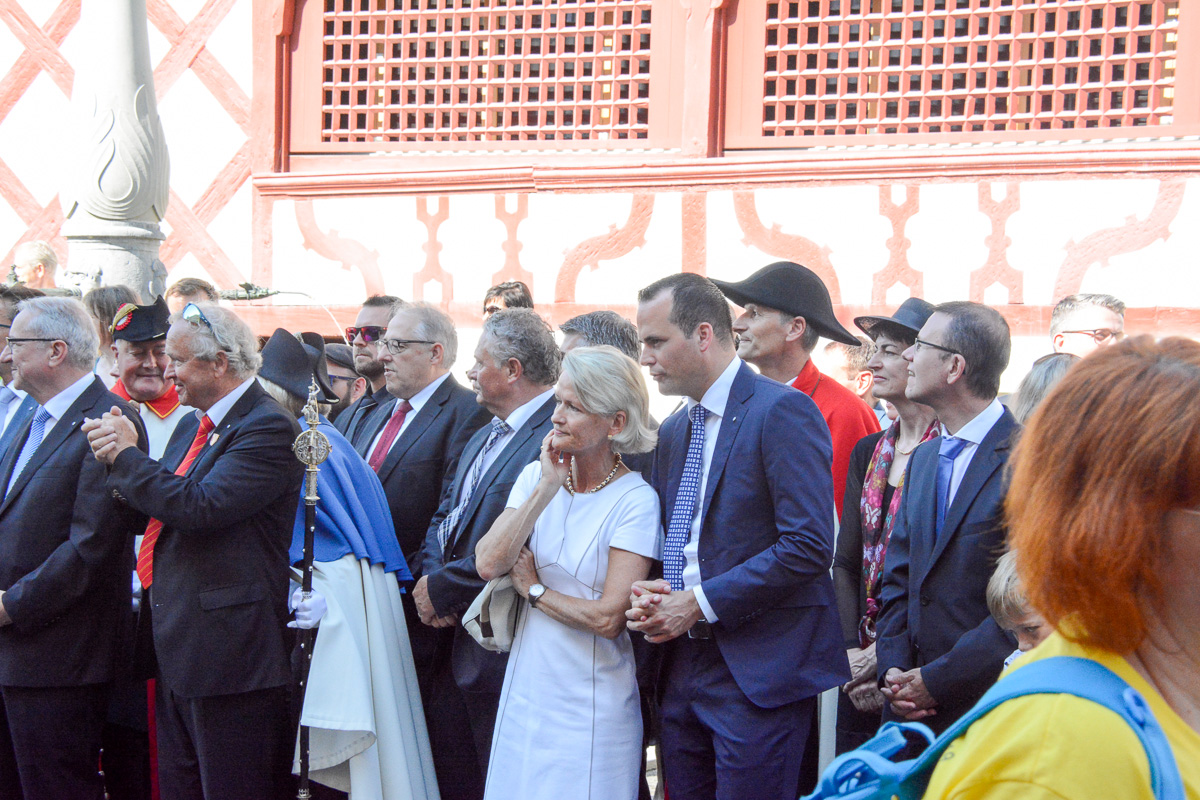 Regierungspräsident Robert Küng, Regierungsrat Paul Winiker, Nationalrätin Andrea Gmür-Schönenberger und Ständerat Damian Müller